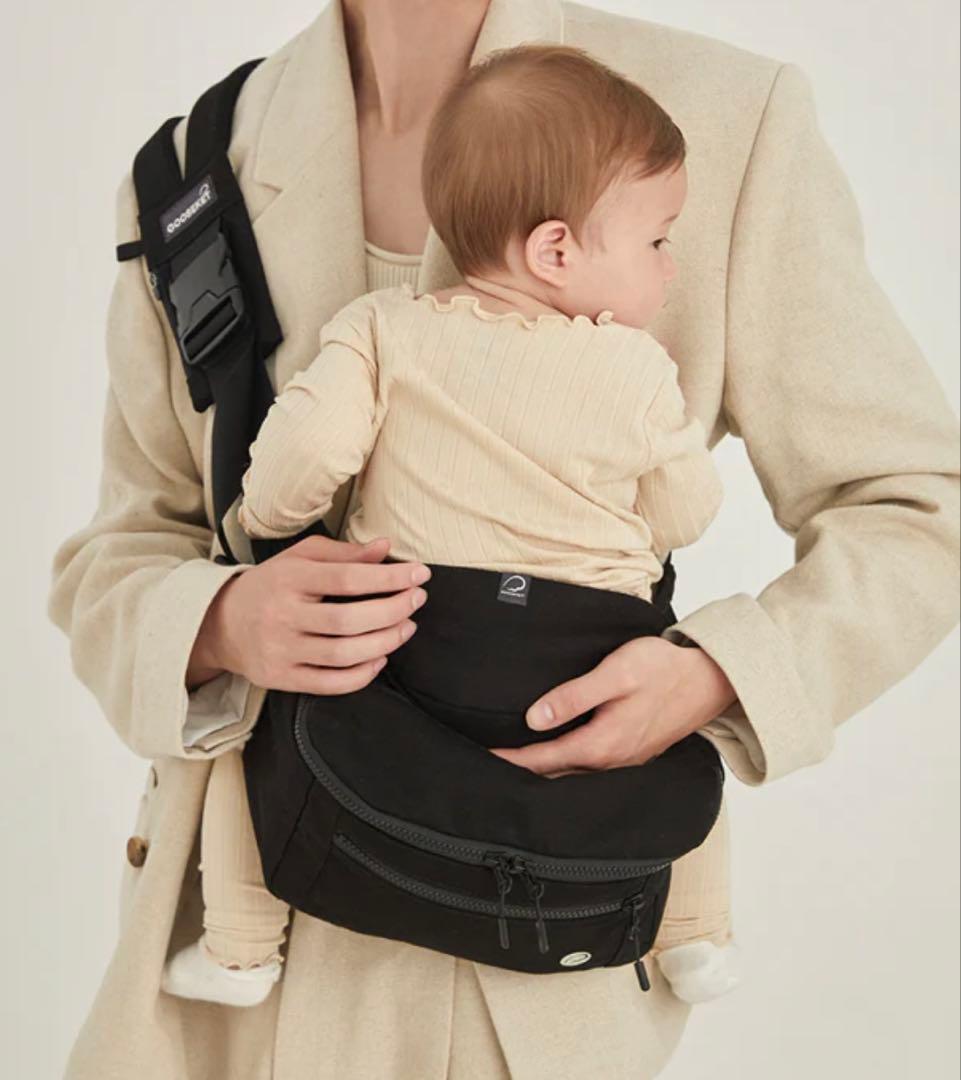 【美品】グスケット365抱っこ紐Plus バッグ 2WAY 黒 収納ポーチ付