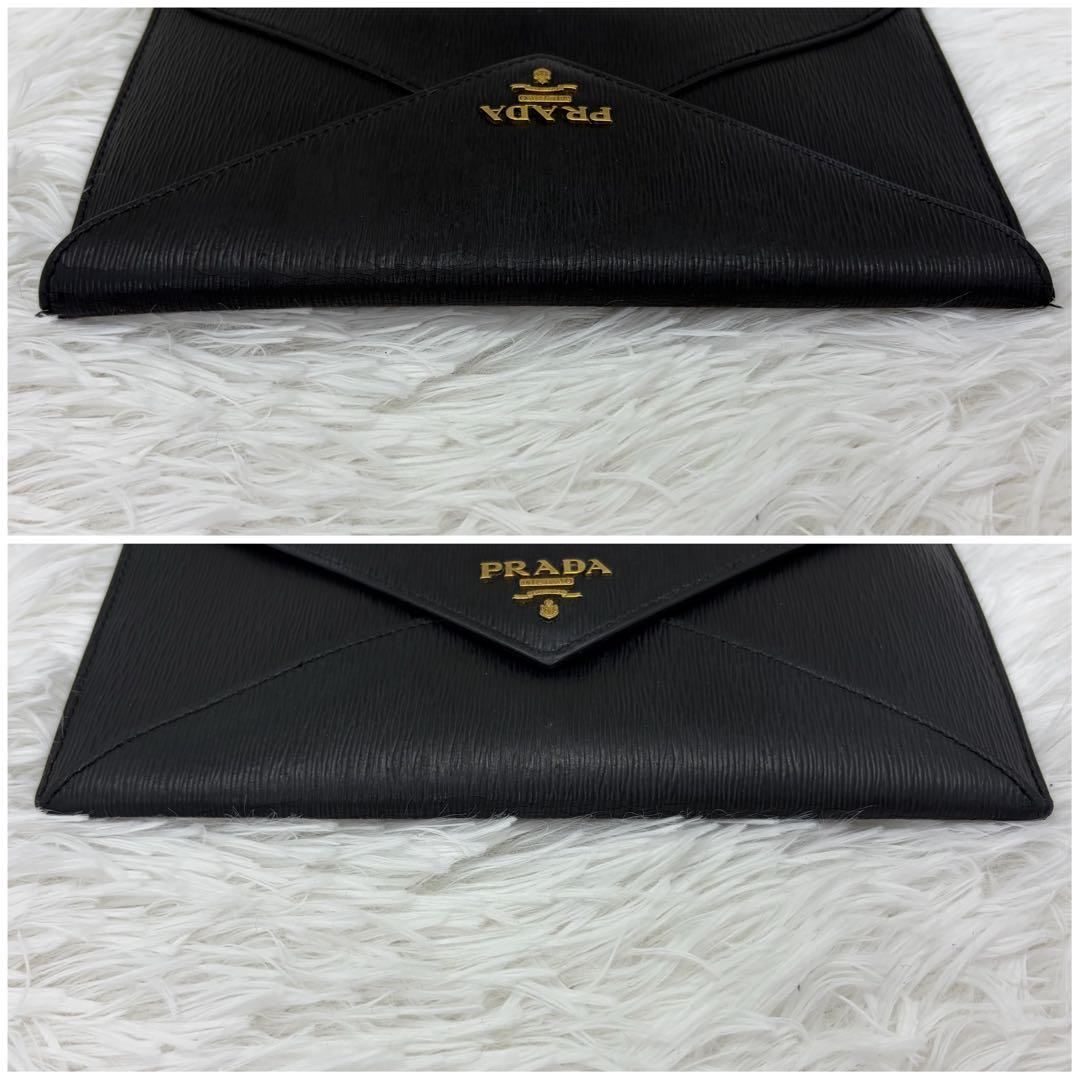 美品✨プラダ　長財布　金ロゴ　ヴィッテロムーヴ　レザー　型押し　ブラック