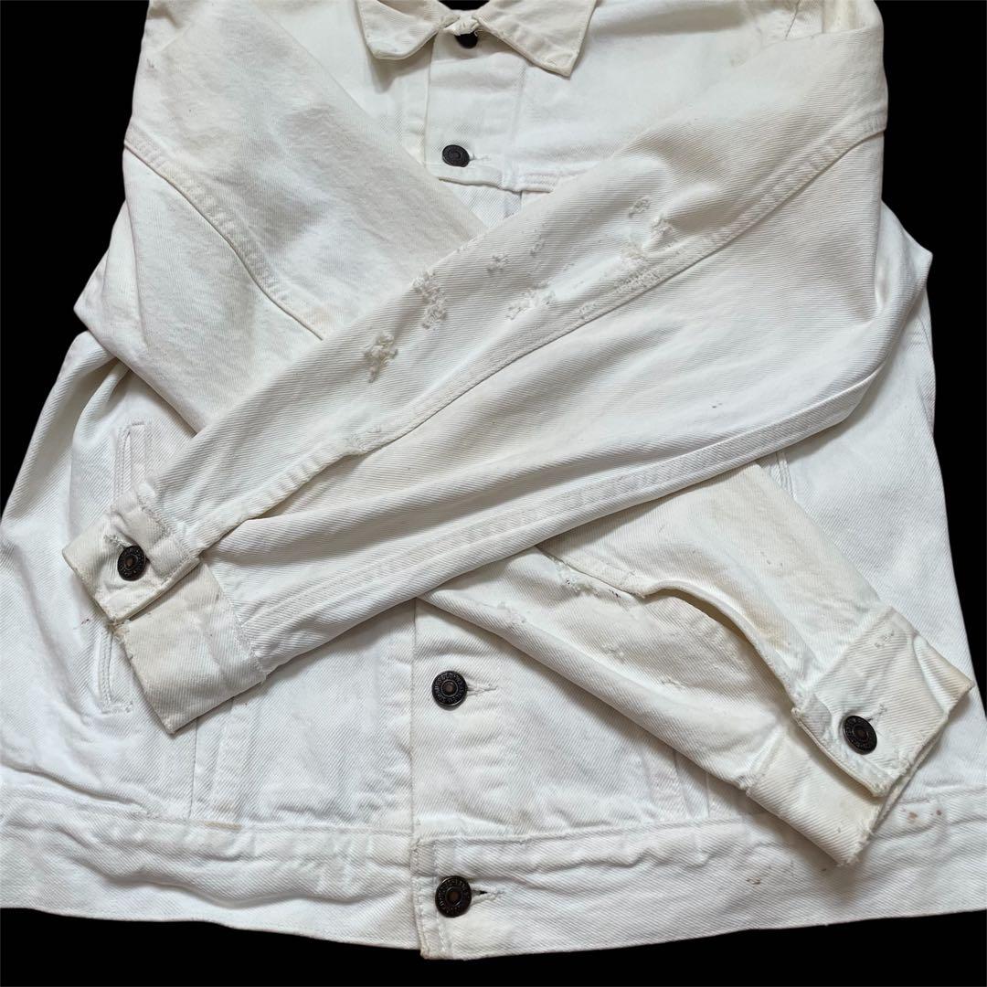 80's levi's 70506 デニムジャケット　白　アメリカ　ボロ　USA