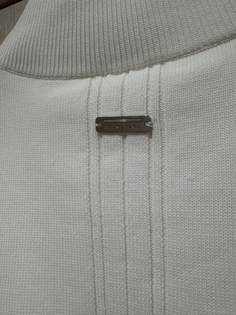 セントアンドリュース　裏地付き　ニットジャケット　ホワイト　メンズ L厚手