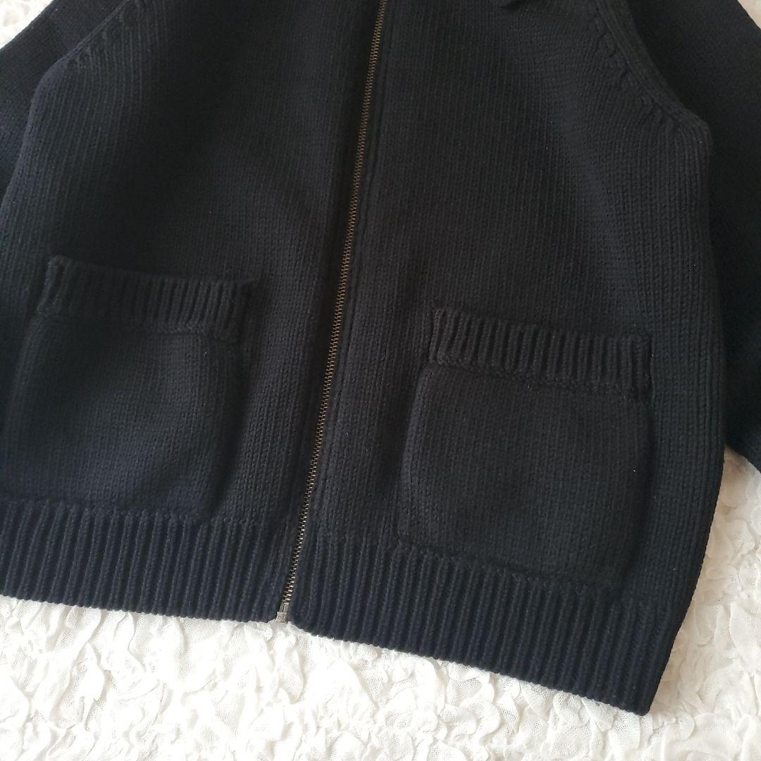 MHL マーガレットハウエル ニットジャケット ジップアップ カーディガン 黒