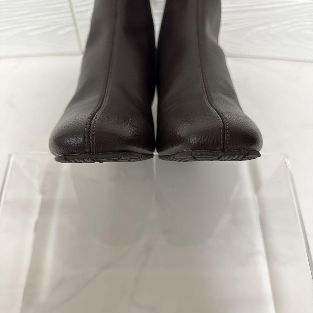 LE TALON 5cmスクエアフィットショートブーツ ブラウン M 箱付き