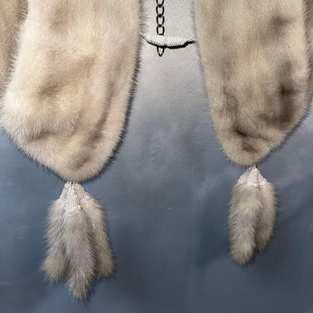 SAGAMINK　サガミンク　サファイヤミンク　ケープ　しっぽのフリンジ付き