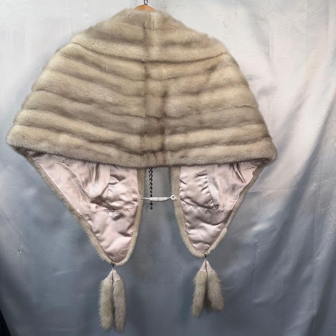 SAGAMINK　サガミンク　サファイヤミンク　ケープ　しっぽのフリンジ付き