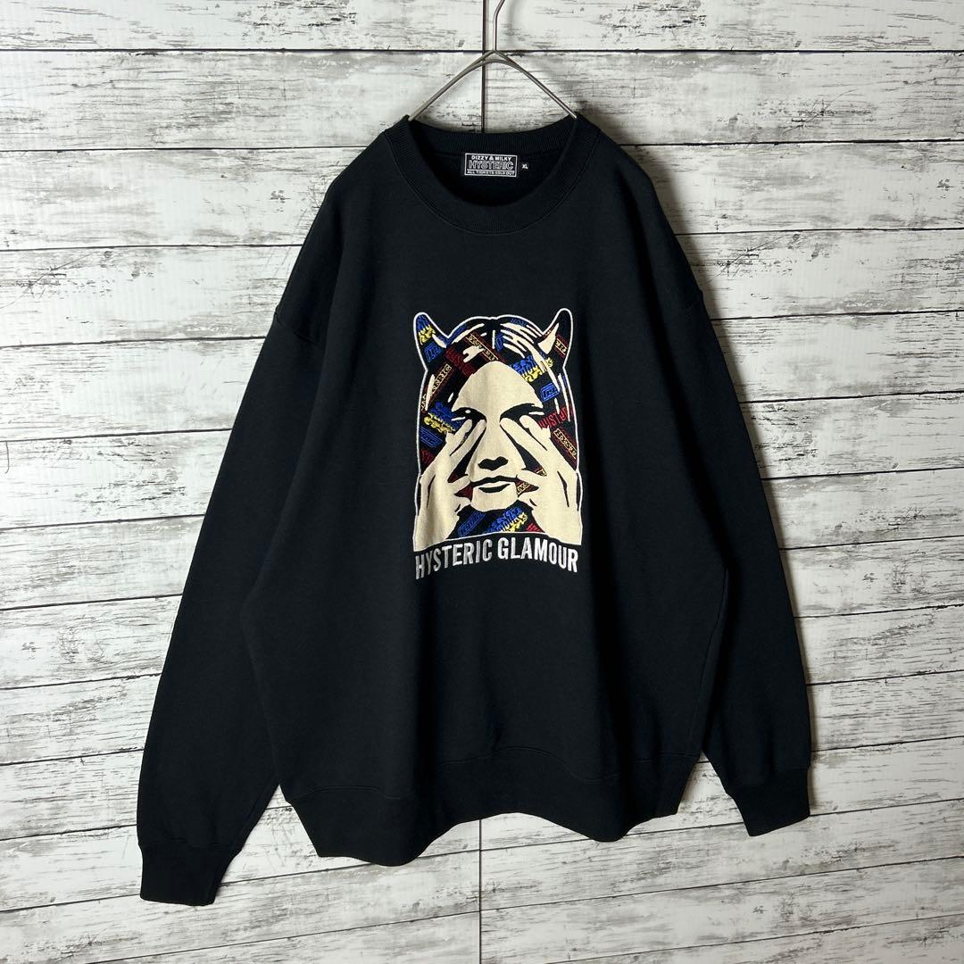 3651M【美品・XL】ヒステリックグラマー☆ヒスガール 刺繍ロゴ スウェット