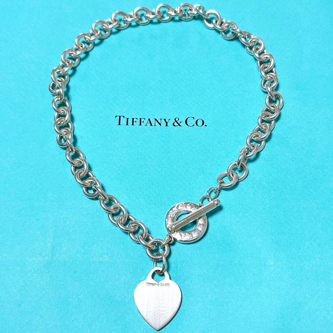 【美品】41.5cm ティファニー ハート トグル ネックレス SV925