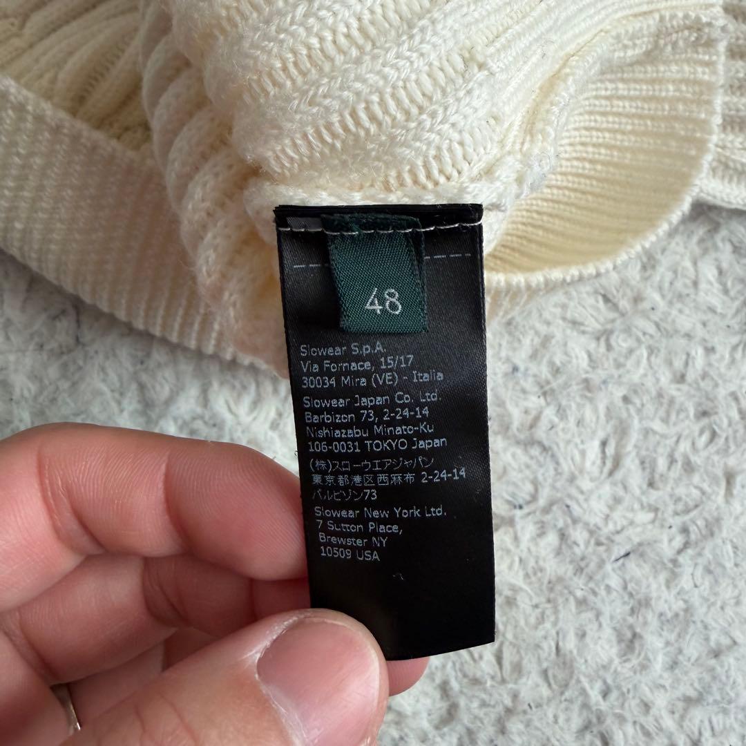 極美品Lサイズ相当　ザノーネ　タートルネックセーター　ケーブルニット　ホワイト