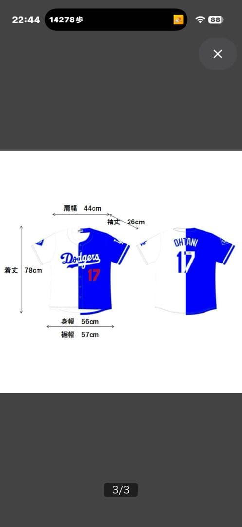 OHTANI ドジャースユニフォーム 17 プリントサイン入り&50/50ボール