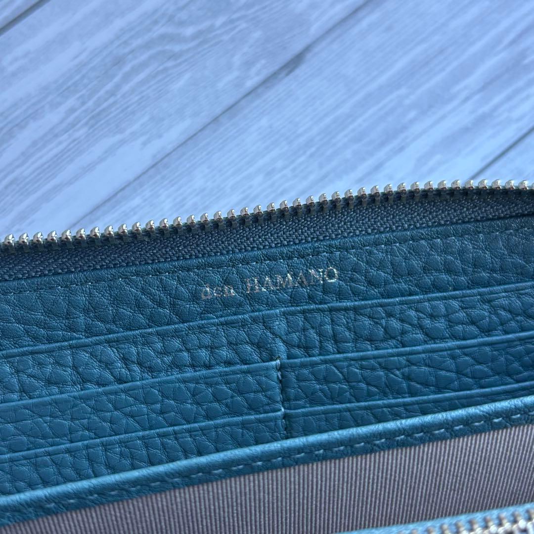 【超美品✨】傳濱野　den HAMANO 青 レザー 長財布