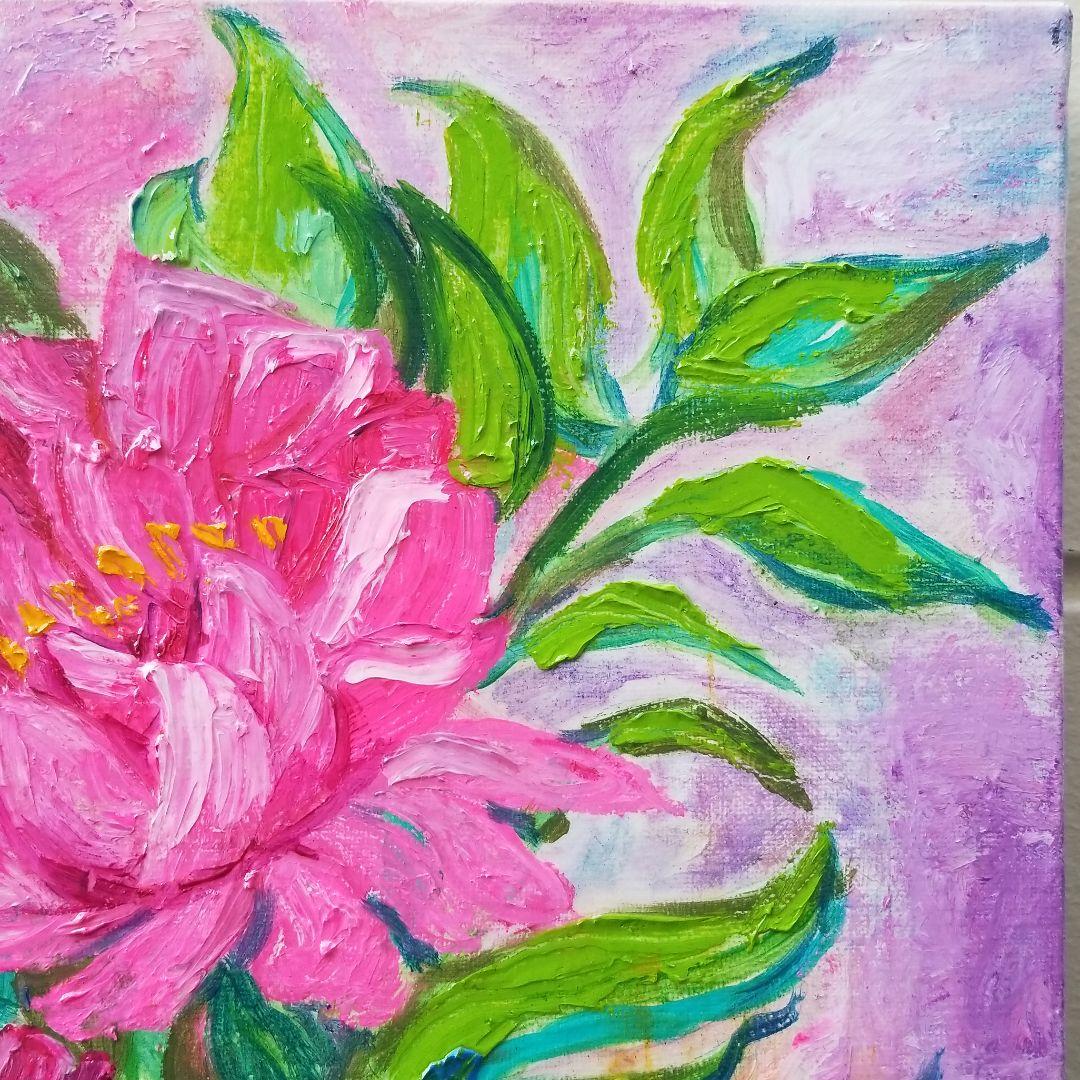 油絵　専用　ももいろのしゃくやく