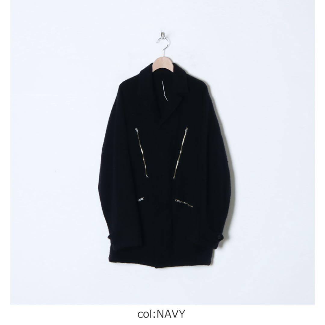 コモリ 縮絨ウールミリタリージャケット サイズ1 COMOLI ネイビー