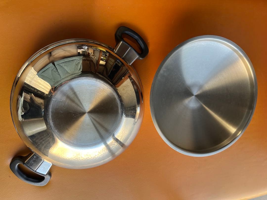 数回使用お買い得品万能中華鍋風！オープン調理もOK!アムウェイクィーンウォック