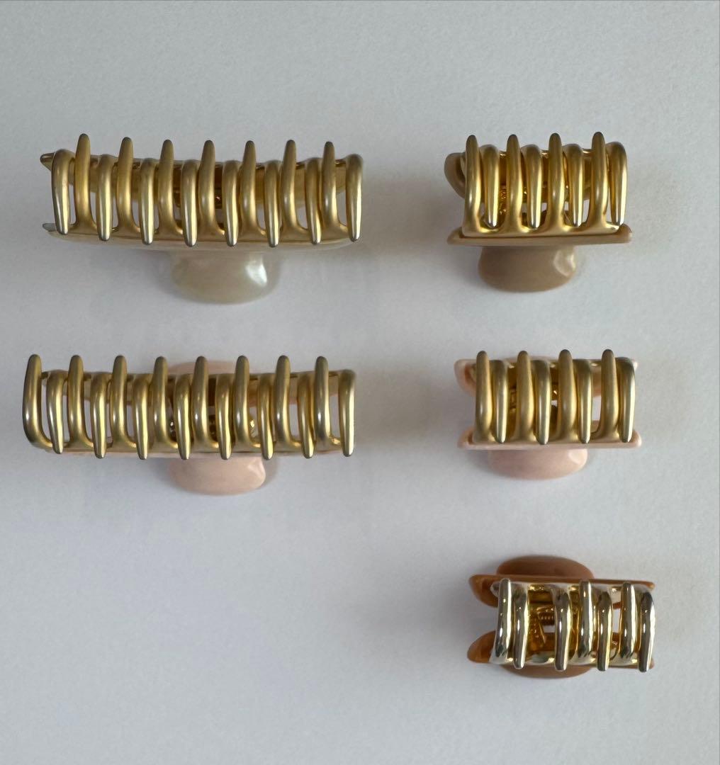 acca ヘアクリップ 4個セット ゴールド ピンク