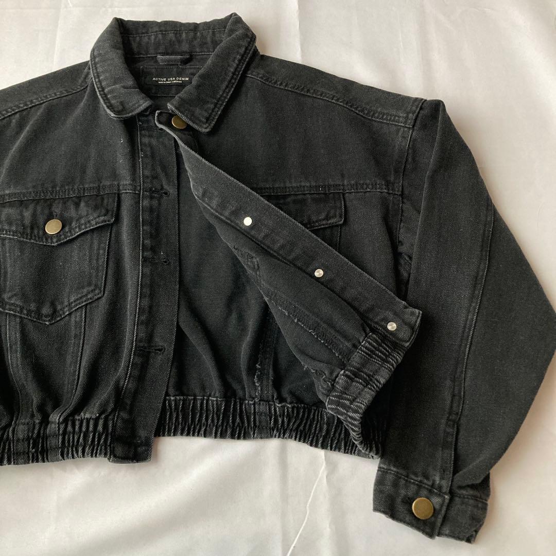 入手困難 90s vintage ブラックデニム 短丈 黒 古着