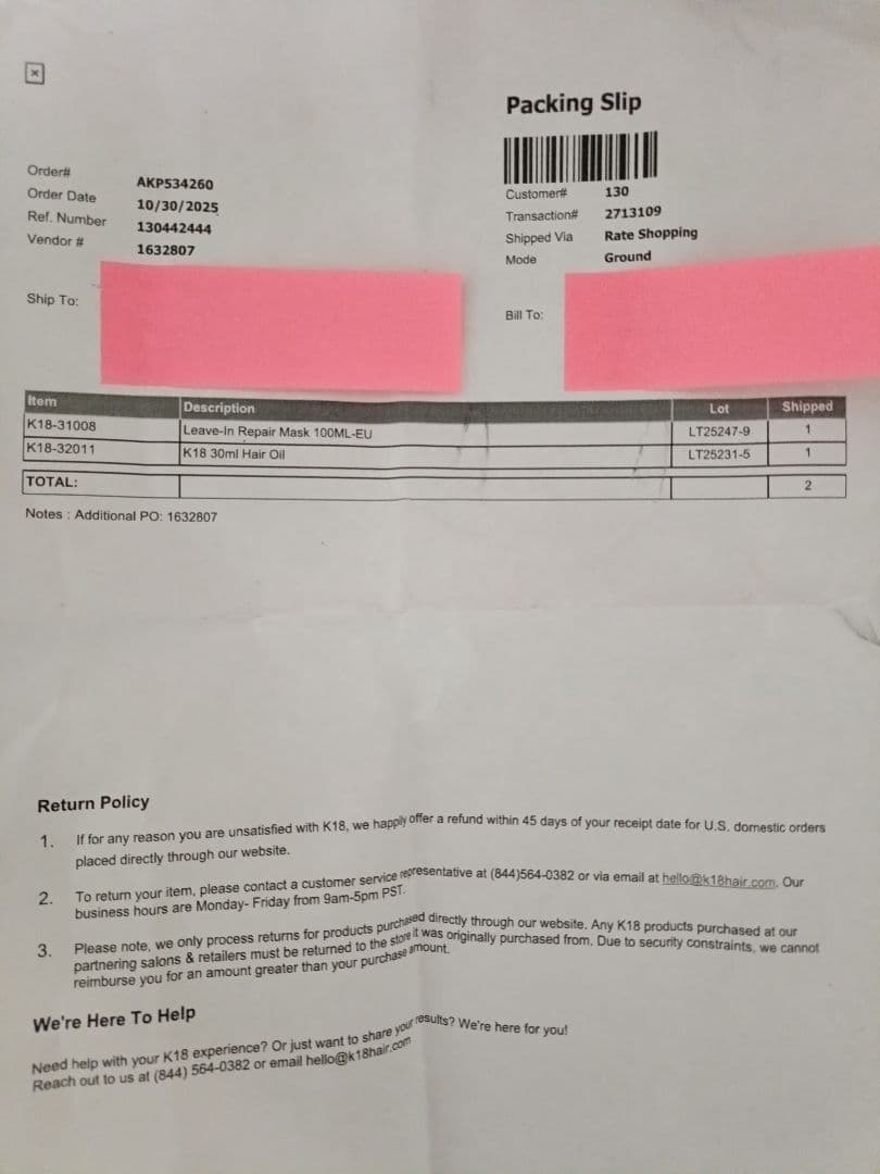 K18 leave-in molecularセット