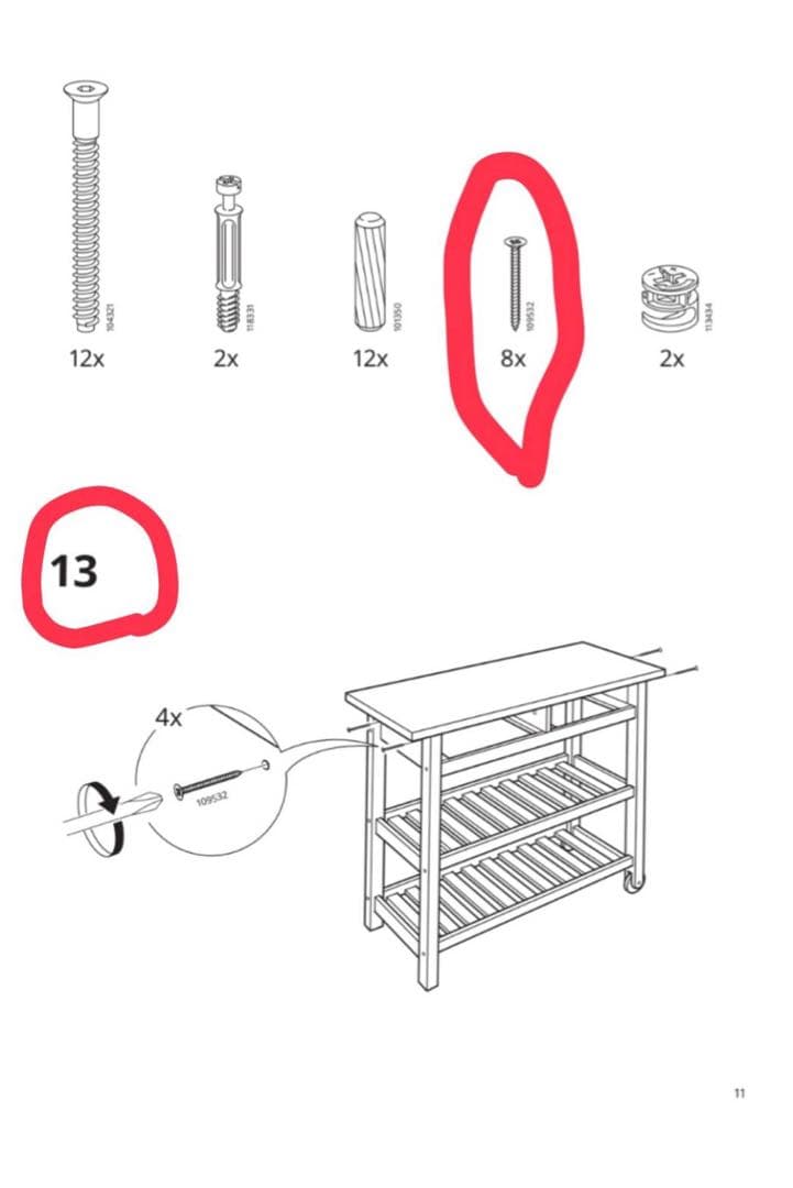 【送料込】IKEA フォルホイア キッチンワゴン 収納木製家具 動く棚 引き出し
