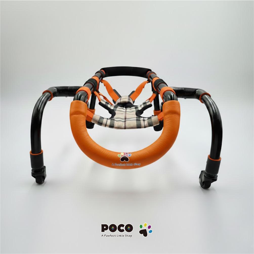 愛犬４輪歩行器【サイズ調整可】×【彩色オレンジ】介護・リハビリetc...