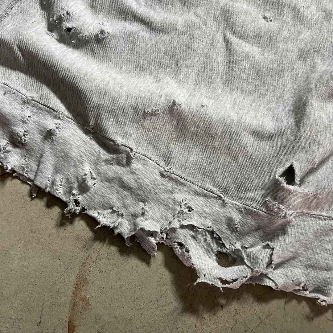 90s USA製 ダメージリバースウィーブ ボロ スウェット XLサイズ