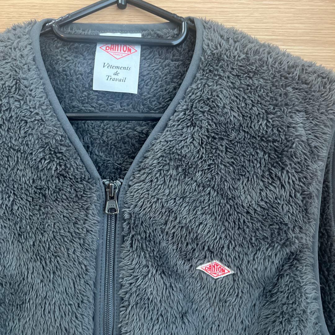 DANTON ダントン ハイパイルボアフリースベスト 40 チャコール