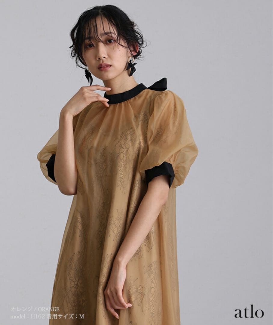 シースルードレス Aラインドレス 結婚式ドレス お呼ばれ シアードレス