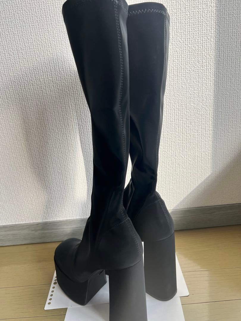ダーリッチ　ウルトラストレッチロングブーツ黒Mサイズ-美品-