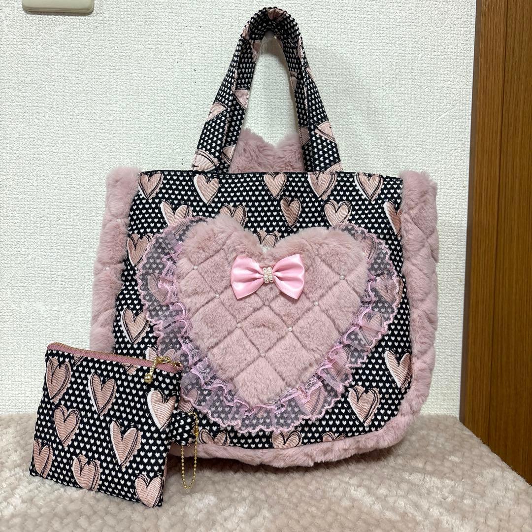 コヤンイサムチョン　ふわモコうさぎルミちゃん　ラウンドトート＆ミニポーチ