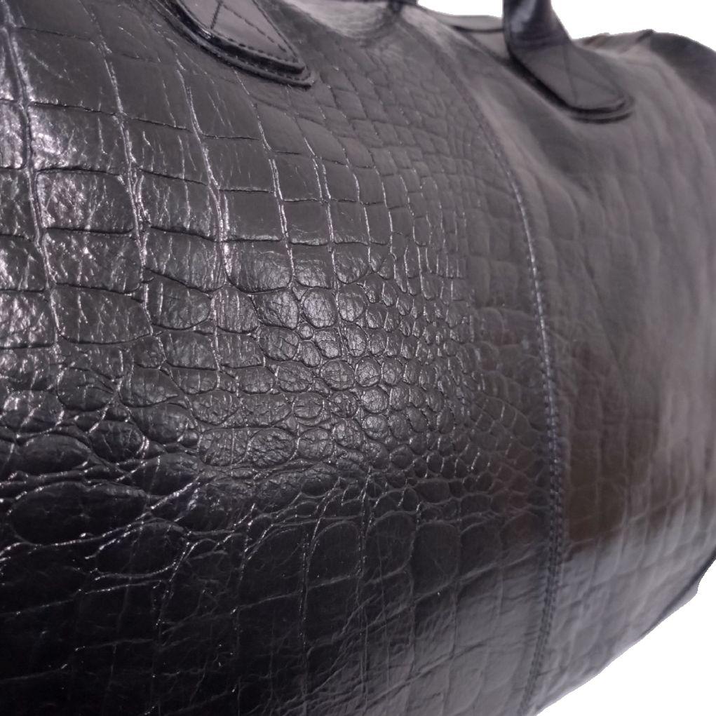 ✨美品✨ZARA ザラ　2way トラベルバッグ　本革 クロコ型押し　ブラック