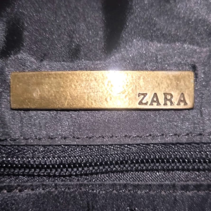 ✨美品✨ZARA ザラ　2way トラベルバッグ　本革 クロコ型押し　ブラック