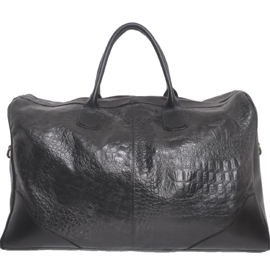 ✨美品✨ZARA ザラ　2way トラベルバッグ　本革 クロコ型押し　ブラック