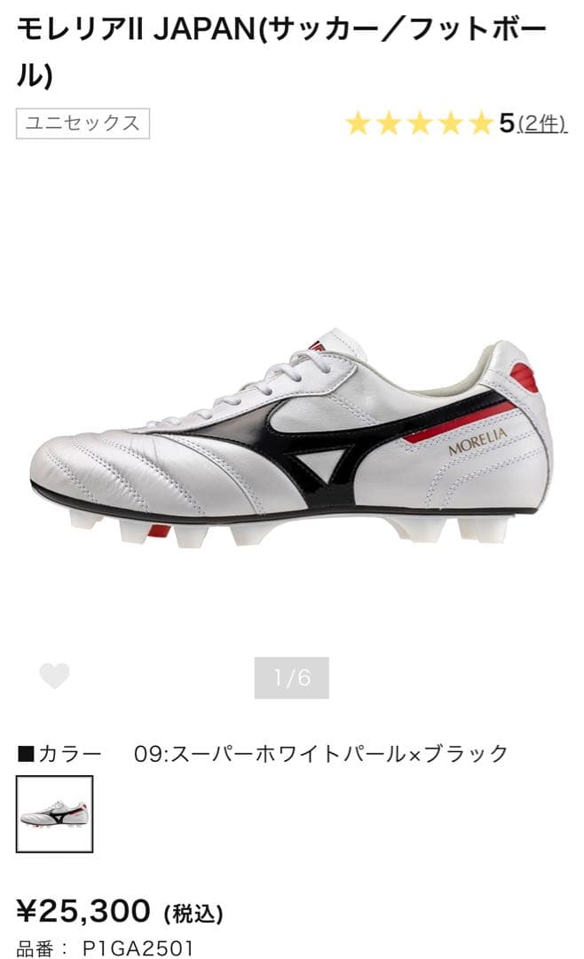 【早い者勝ち】ミズノ モレリアII JAPAN《24.5cm》