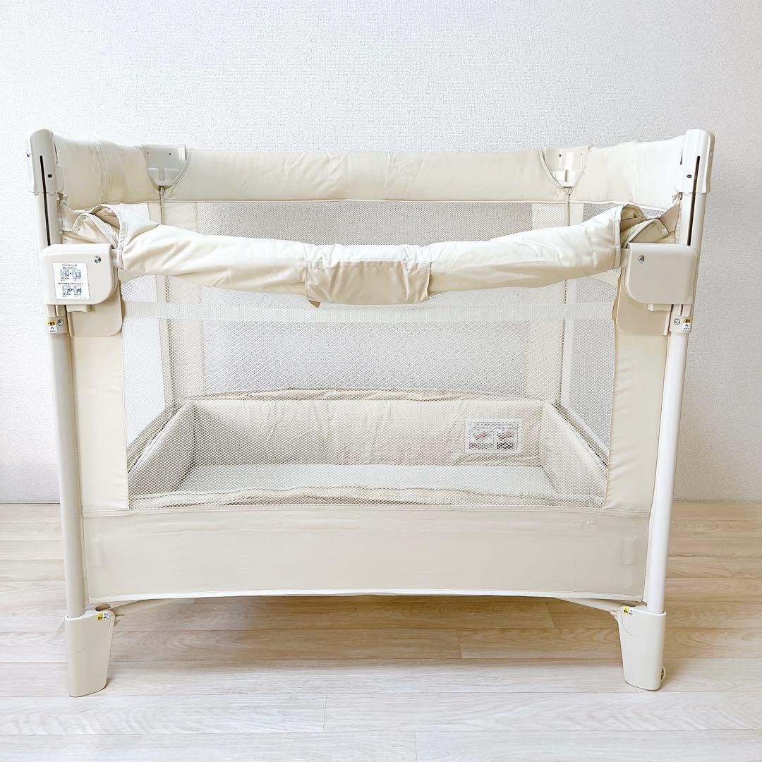 【美品】Aprica アップリカ ココネルエアー　ホワイト　ベビーベッド