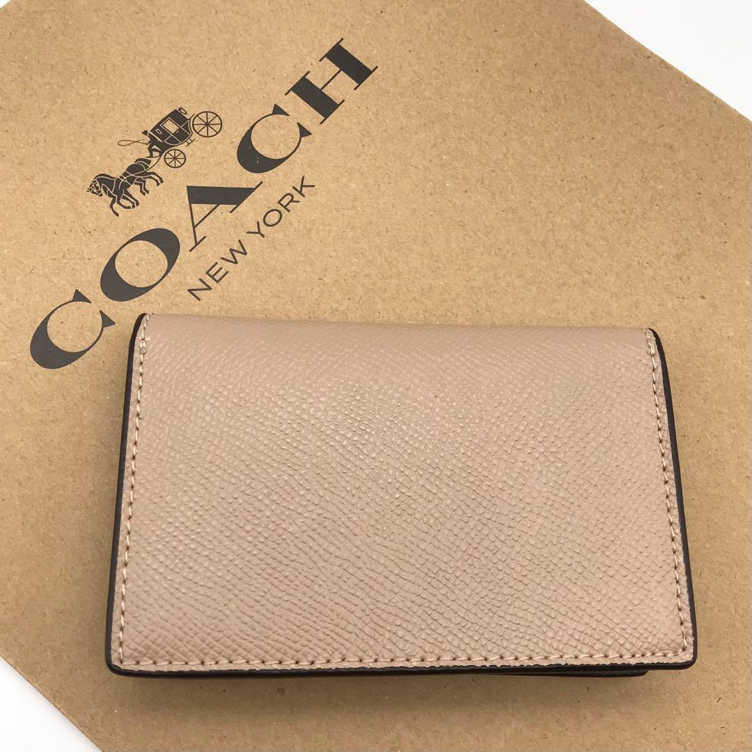【COACH☆新品】☆ビジネス カード ケース☆名刺入れ☆レザー☆トープ
