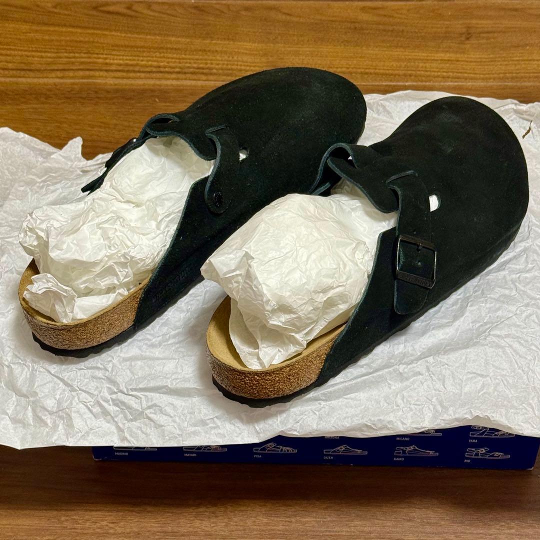 BIRKENSTOCK Boston スウェードレザー ブラック 50 32.5