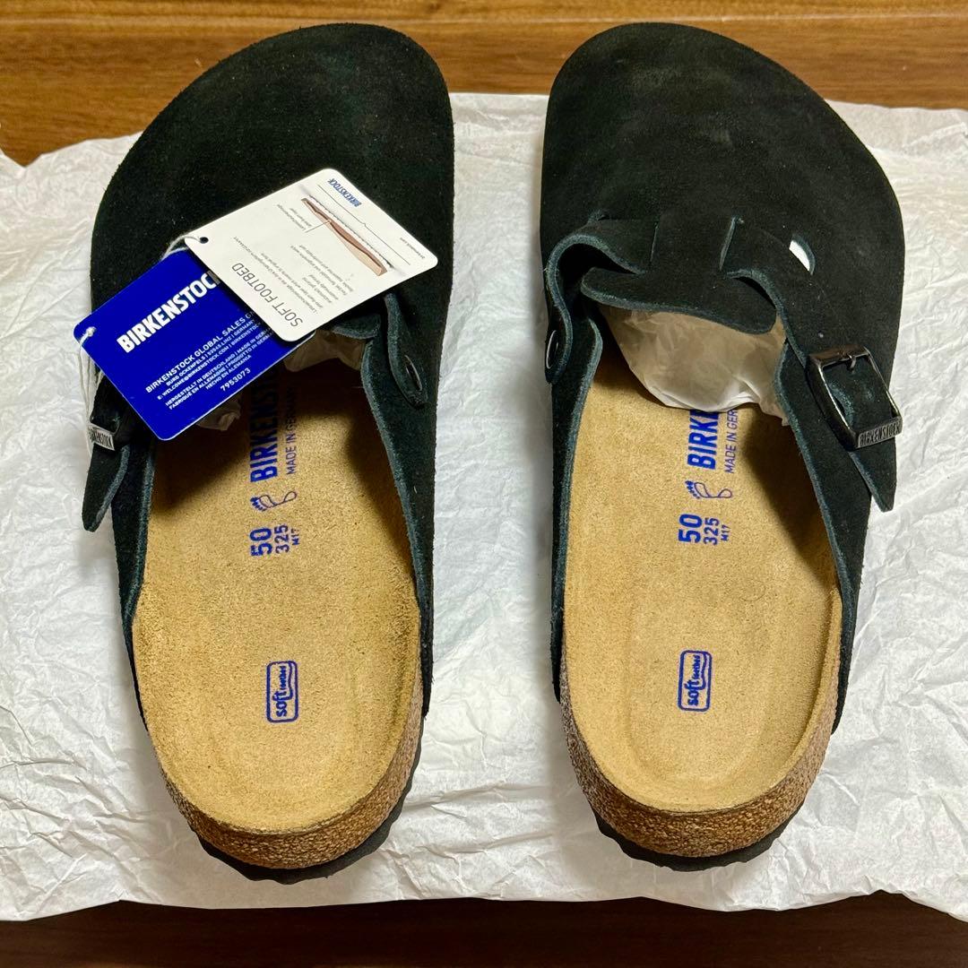 BIRKENSTOCK Boston スウェードレザー ブラック 50 32.5