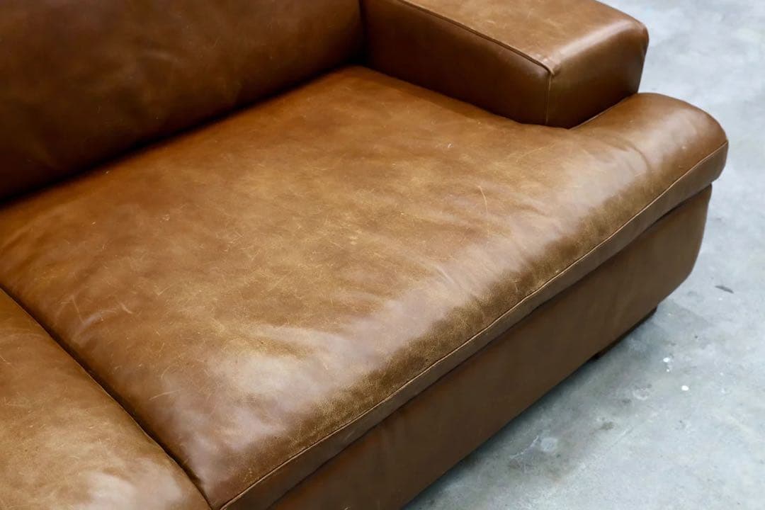 【ACTUS】総本革 レザー 2.5人掛けソファ