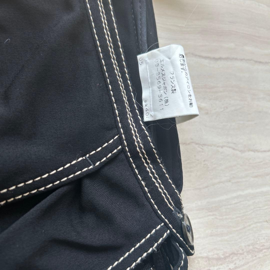 HERMES ブラック ワイドパンツ 34