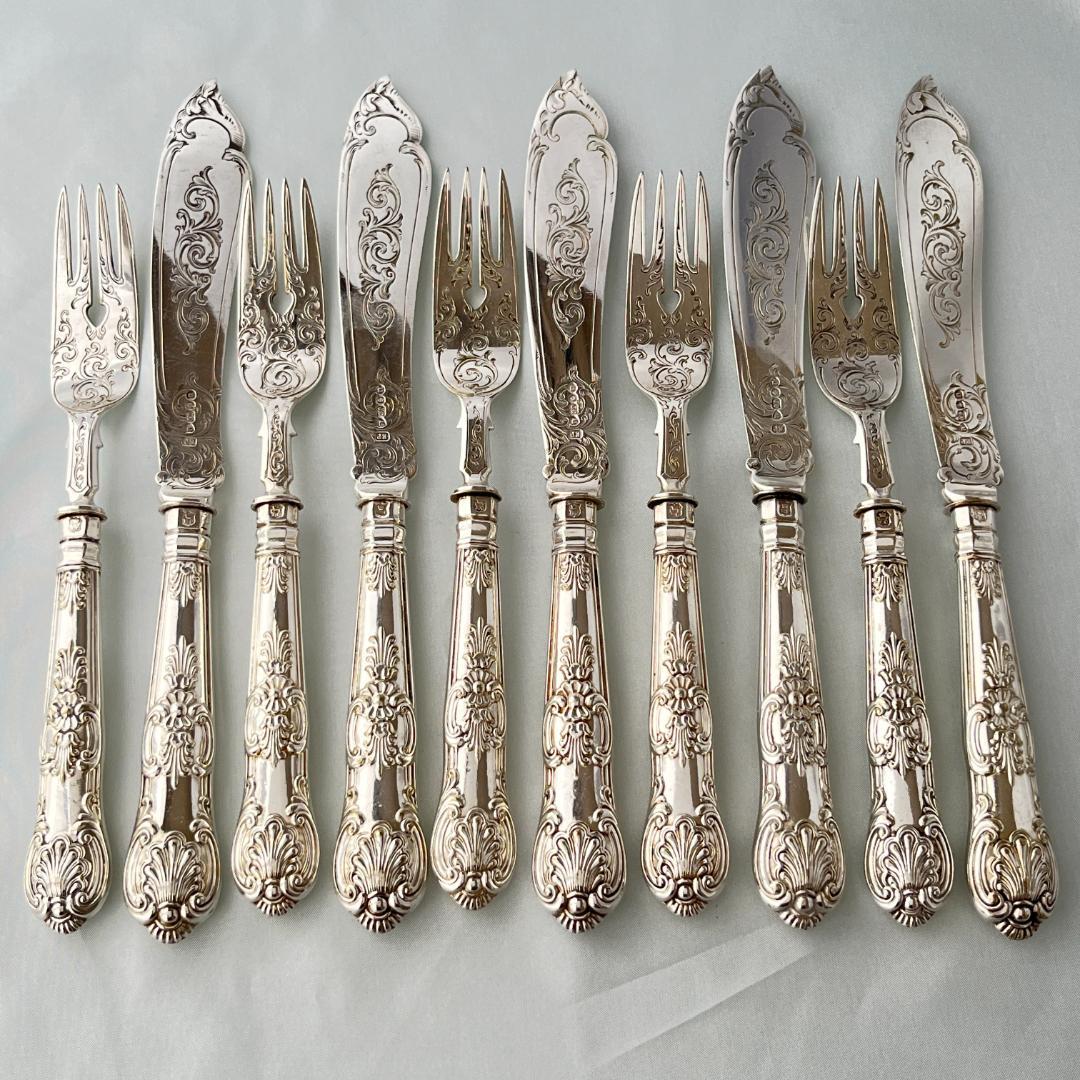 【John Gough】 キングスパターンのナイフ/フォーク 豪奢！！