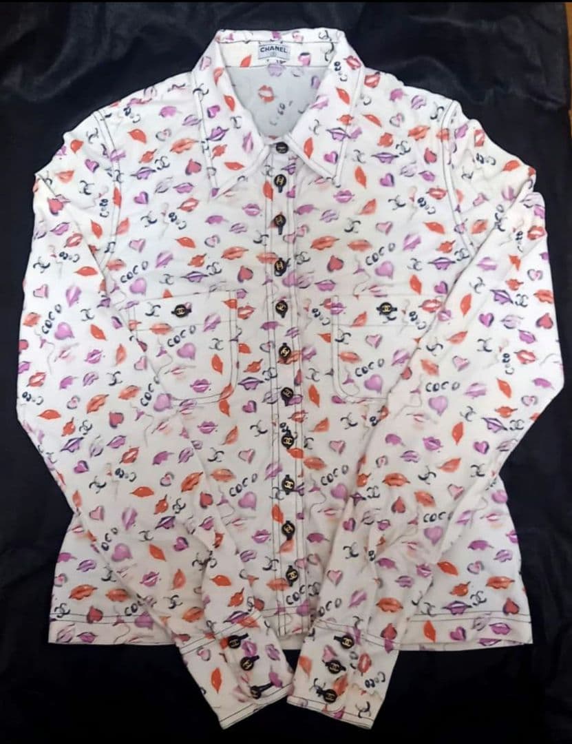 シャネル リッププリント 長袖シャツ