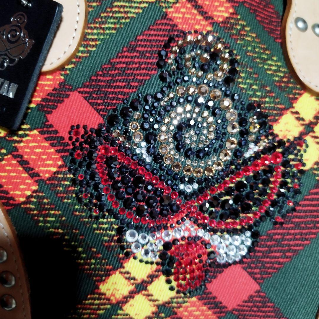 ヒステリックミニ×伊勢丹　ラインストーンロゴミニハンドバッグ　タータンチェック