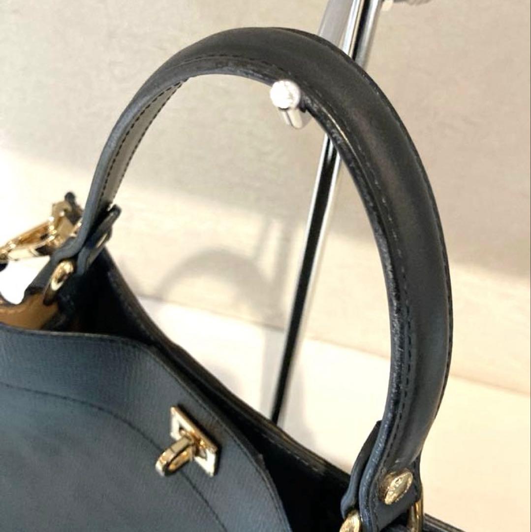 【美品】GIANNI NOTARO パネルスクエアバッグ 2way 黒