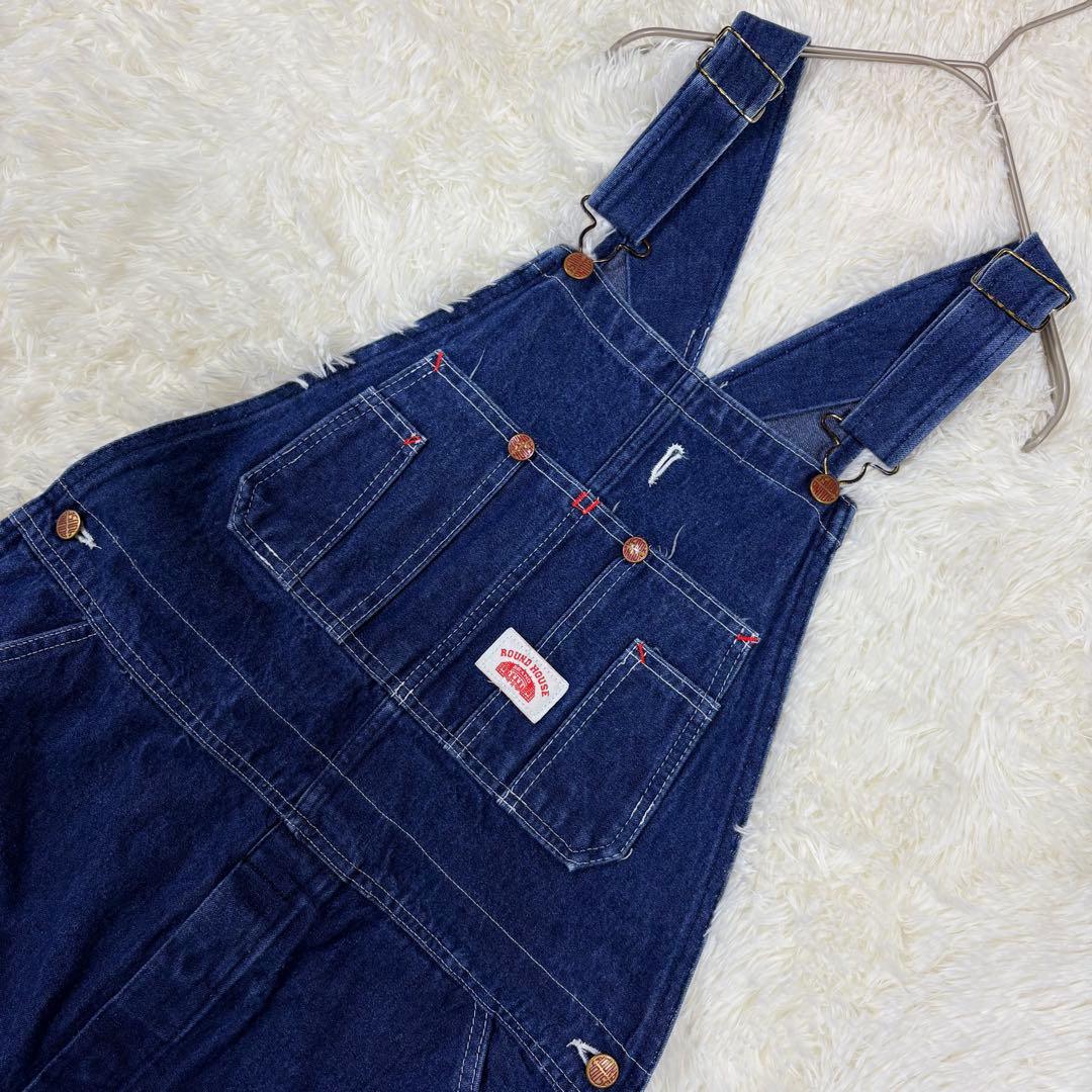 ROUND HOUSE ラウンドハウス デニムオーバーオール USA製 L相当