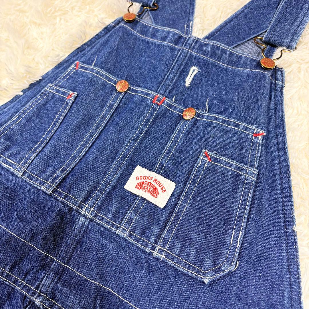 ROUND HOUSE ラウンドハウス デニムオーバーオール USA製 L相当