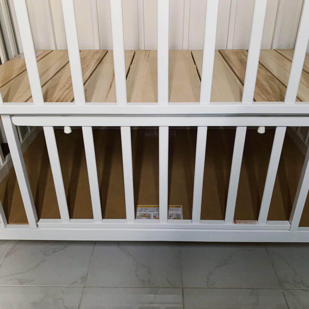 【♡送料込♡】カトージ ベビーベッド タチベッド ホワイト⭐︎