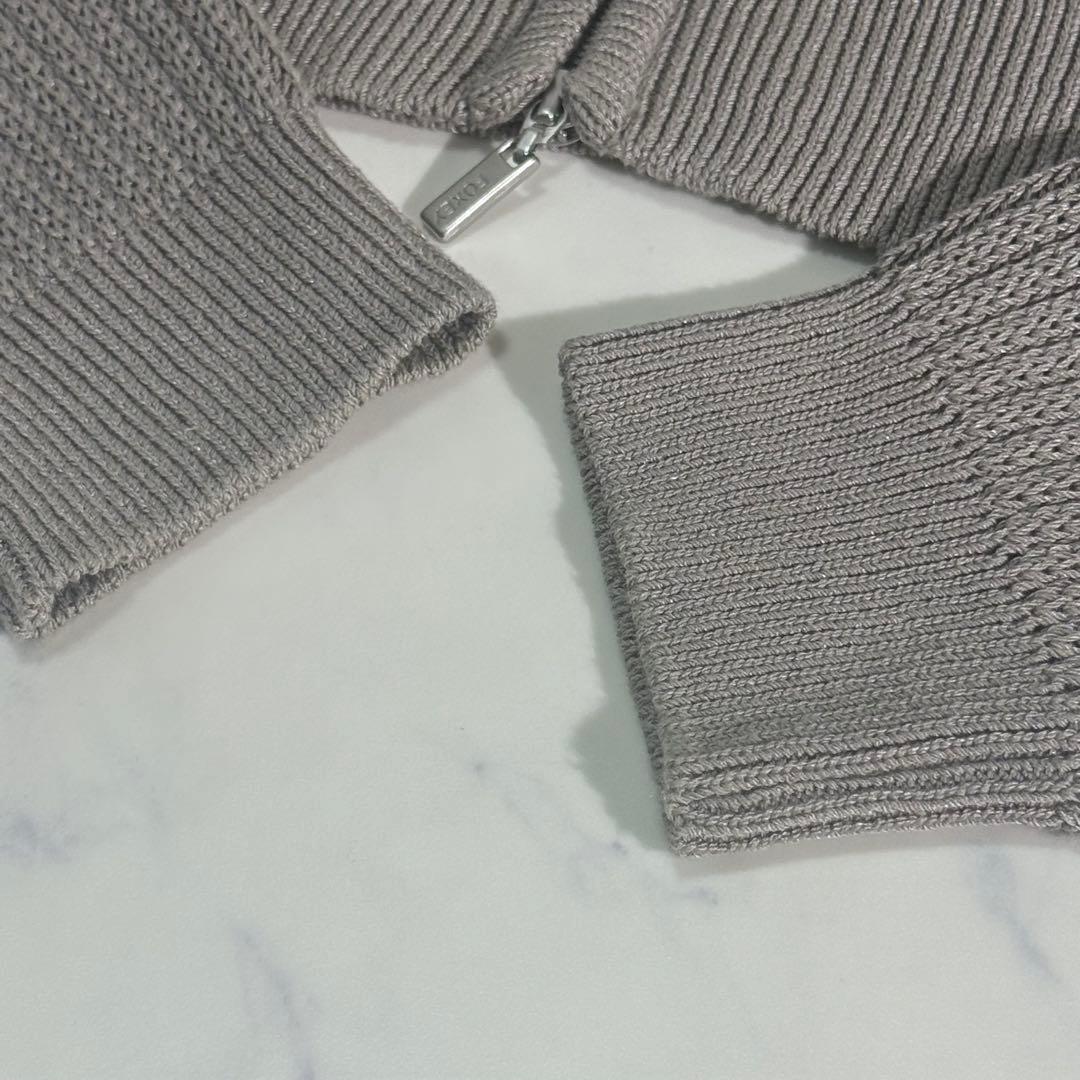 美品　FOXEY HoodieFan シルク混　ダブルジップ　パーカー