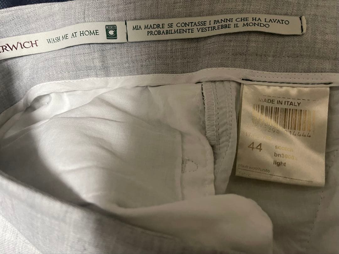 BERWICH Scotch ウォッシャブル グレー スラックス スコッチ