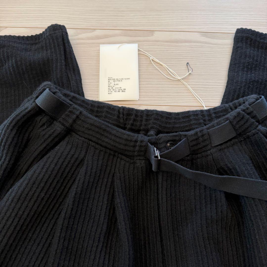 パンツ Ancellm -WOOL CORDUROY BELTLESS SLACKS-
