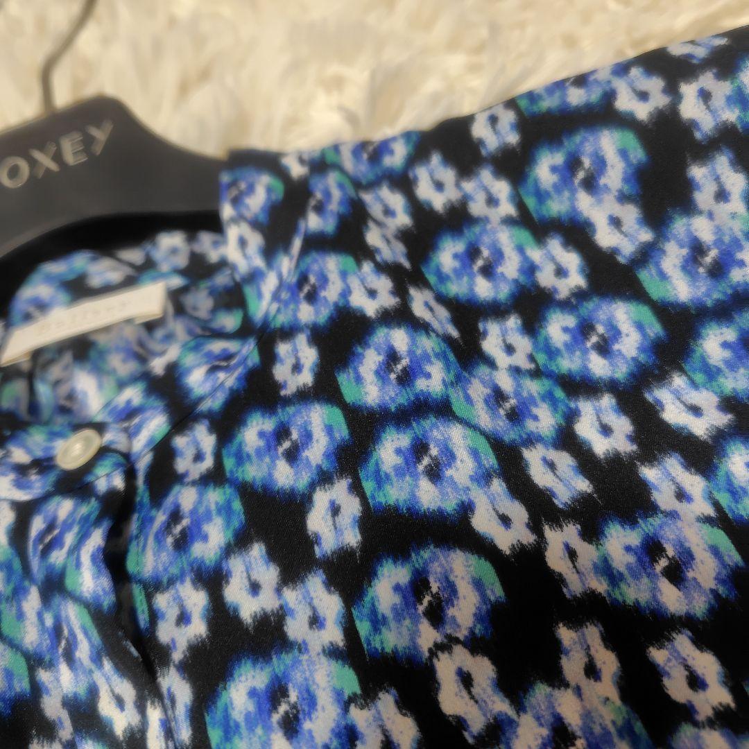 【極美品♡2024】ボールジィ　ブルリーフラワープリントクルーネックワンピース