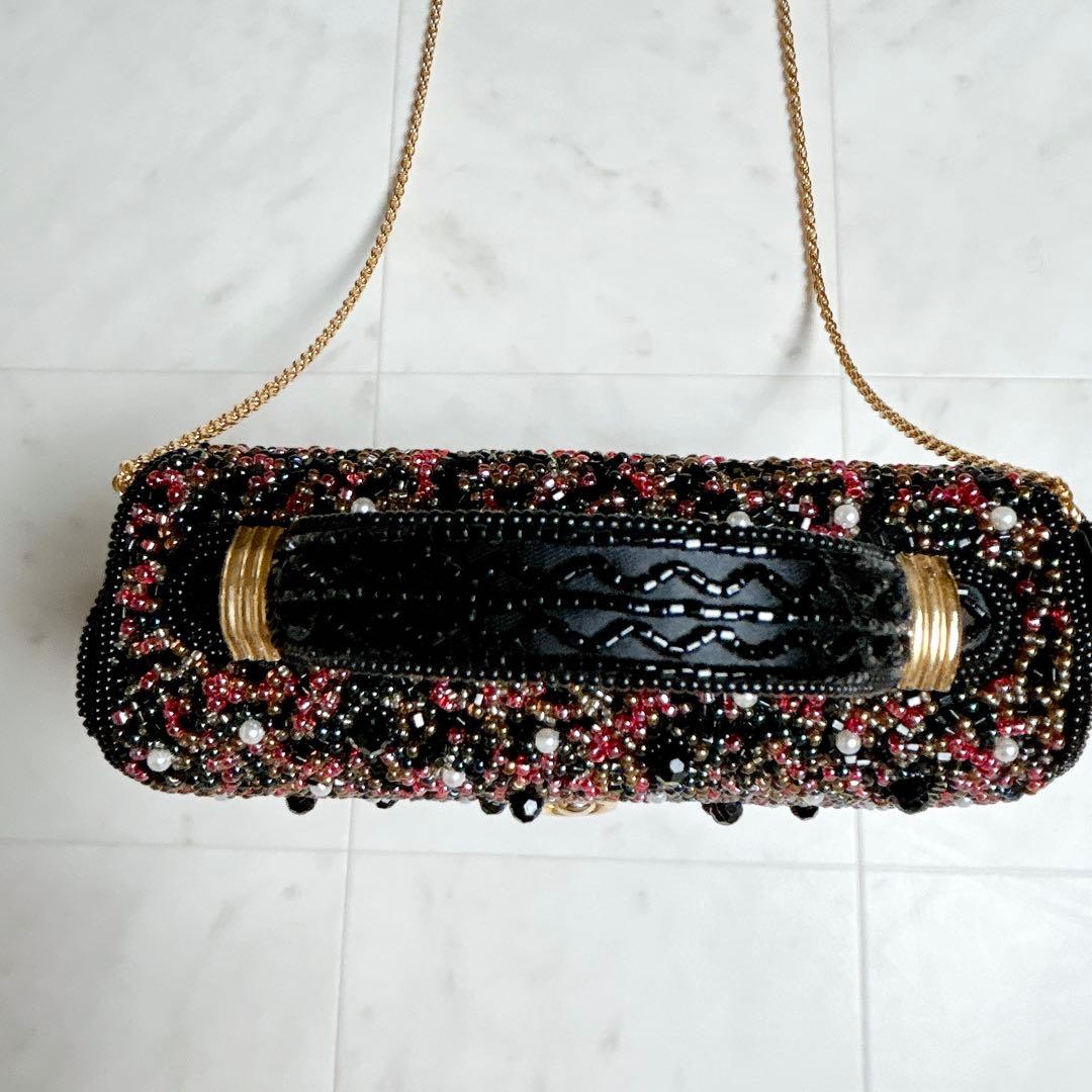 【美品】LUMY はしもと 皇室御用達 ビーズバッグ パーティーバッグ 2way