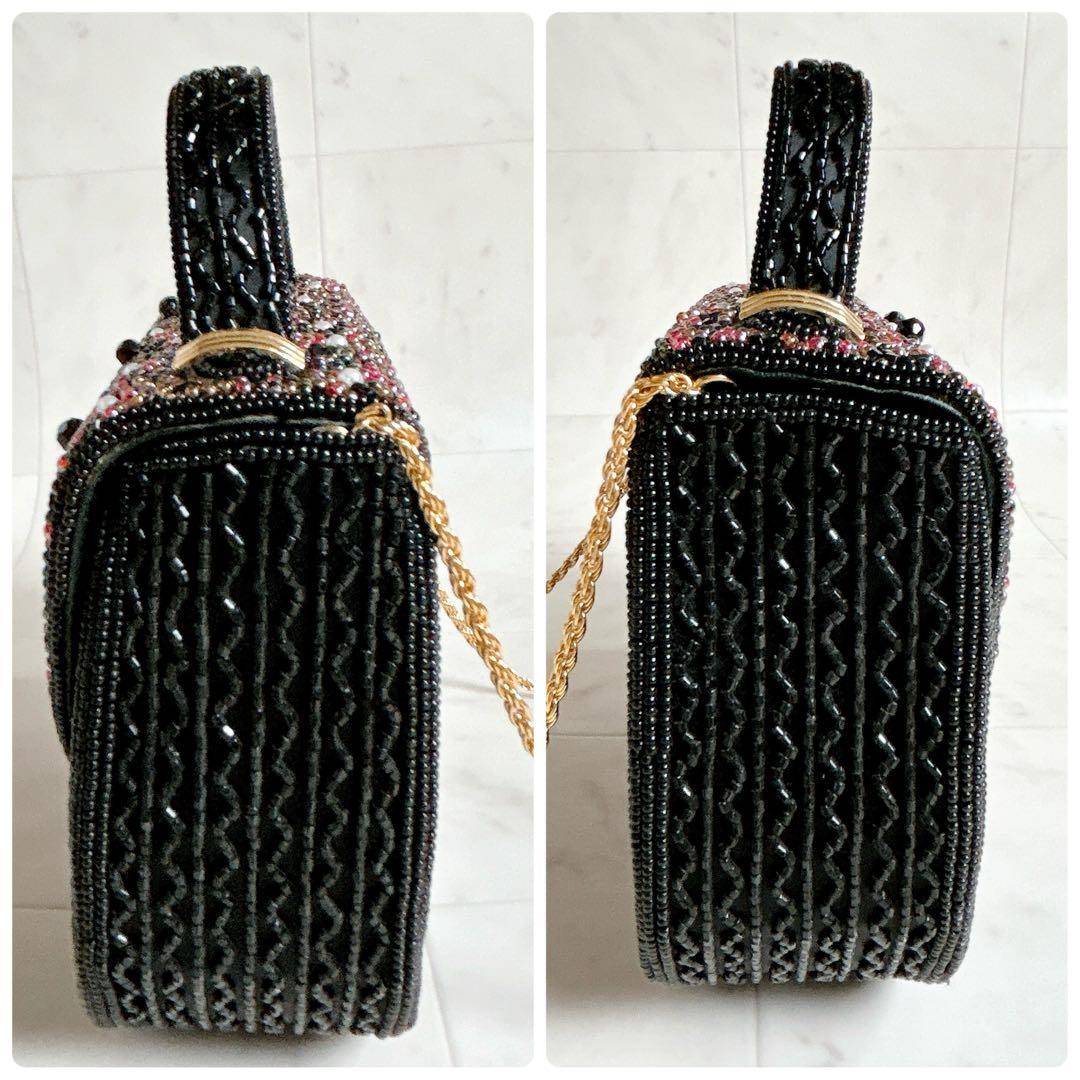 【美品】LUMY はしもと 皇室御用達 ビーズバッグ パーティーバッグ 2way