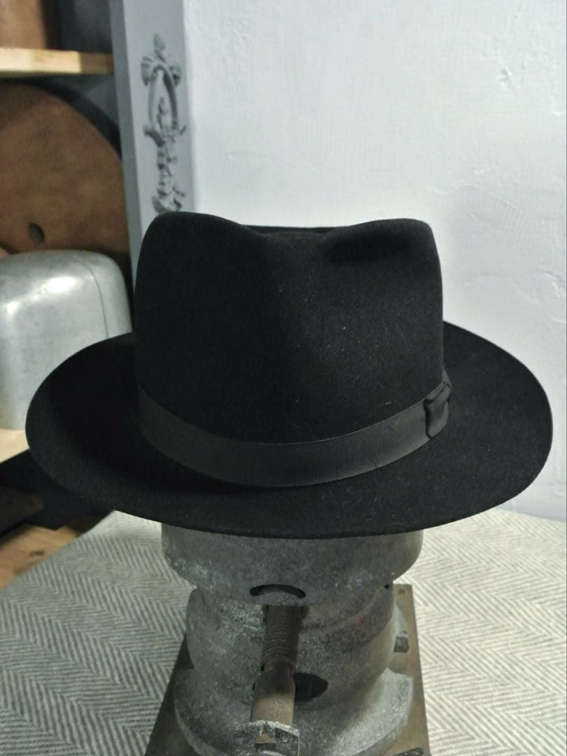 50s Vintage stetson Zephyr 1/4 58cm 黒